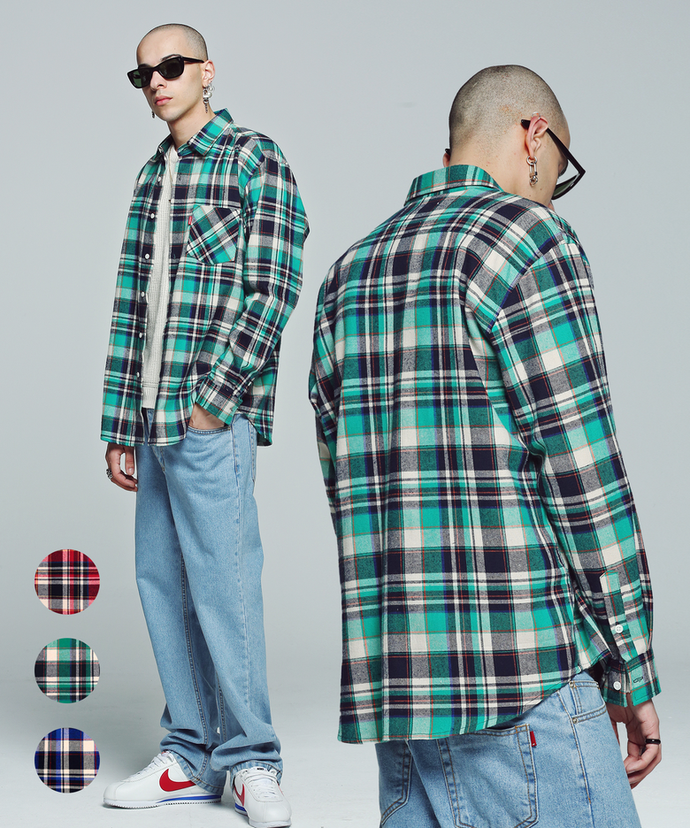 [세미오버핏] PLATONIC LOVE CHECK SHIRTS (3 COLOR)