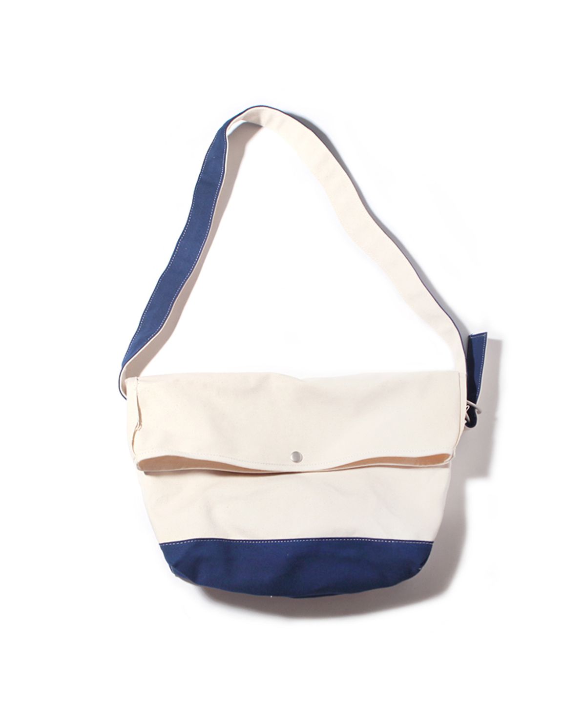 디포쉬(DEEPOCHE) FLAP MESSENGER BAG-NATURAL/BLUE