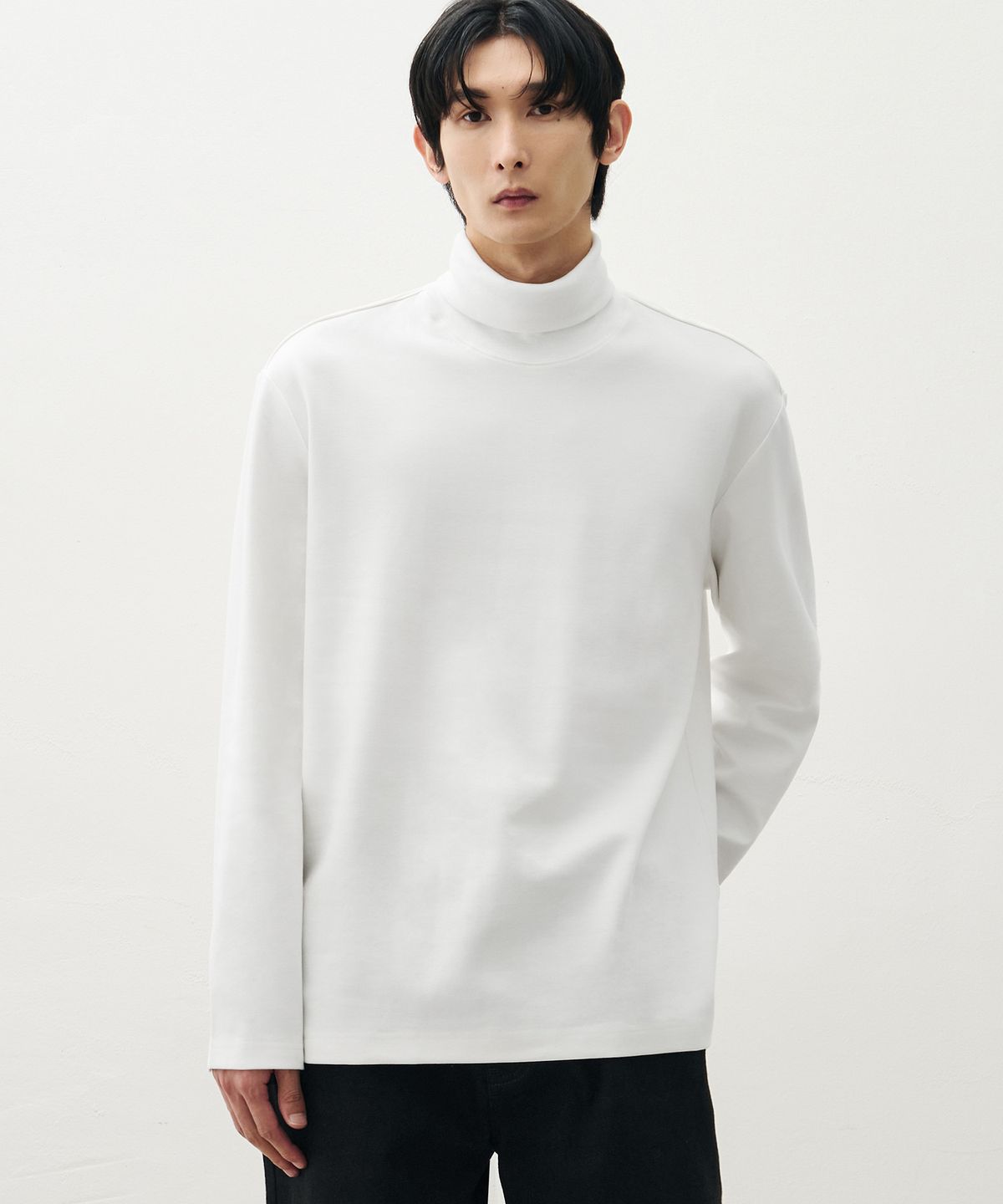 드로우핏(DRAW FIT) 터틀 하이 벤트 레이어드 티셔츠 [WHITE]