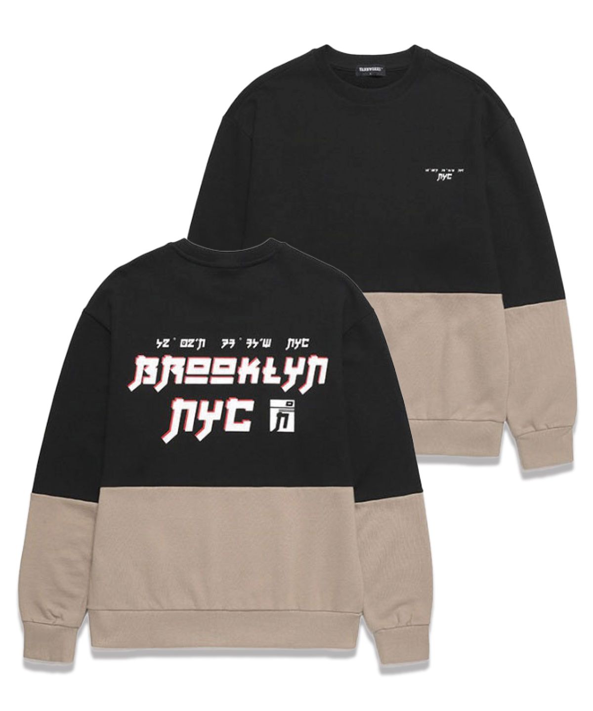 밴웍스(VANNWORKS) 절개배색 NYC 스웨트셔츠_블랙 (VNAGTS402)