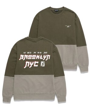 절개배색 NYC 스웨트셔츠_카키 (VNAGTS402)