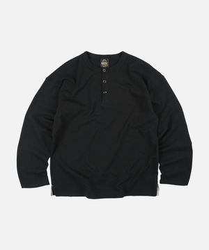 10S SOLID HENLEY NECK TEE _ BLACK