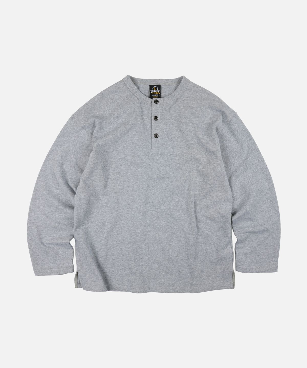 프리즘웍스(FRIZMWORKS) 10S SOLID HENLEY NECK TEE _ GRAY