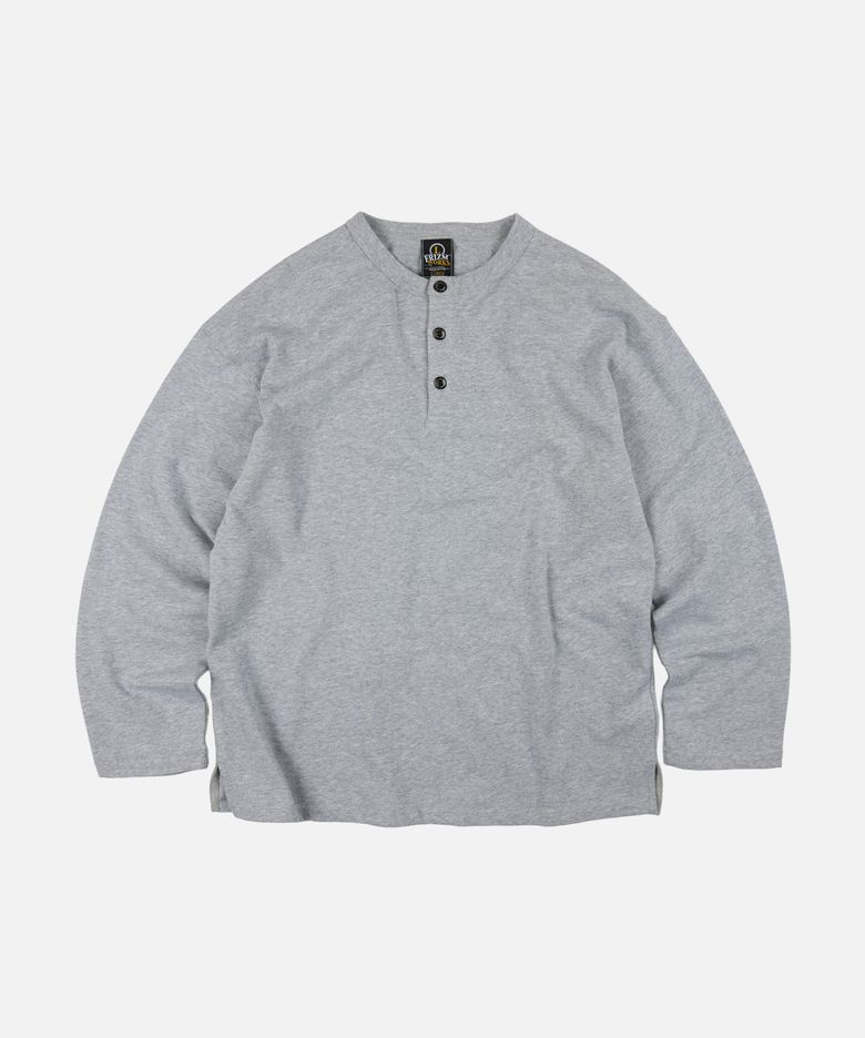 10S SOLID HENLEY NECK TEE _ GRAY