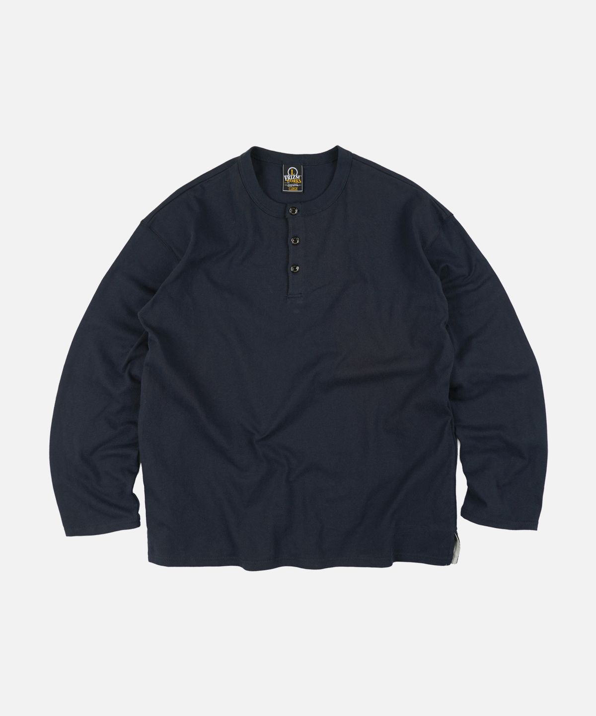 프리즘웍스(FRIZMWORKS) 10S SOLID HENLEY NECK TEE _ NAVY