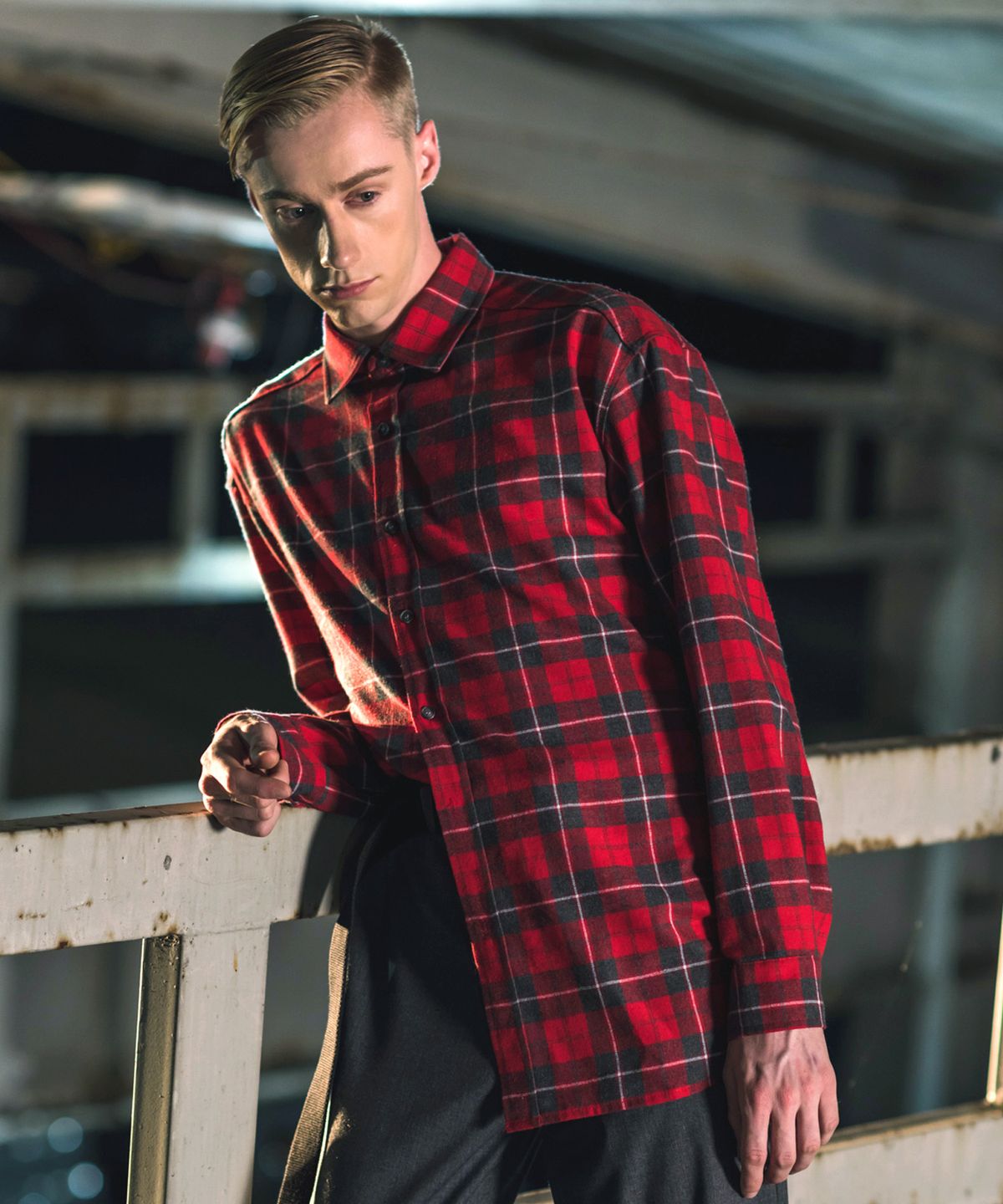 로얄위(THE ROYAL 'WE) BLOCK CHECK SHIRTS RED