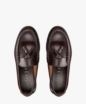 남성용 소가죽 태슬로퍼 HS-907_D.BROWN