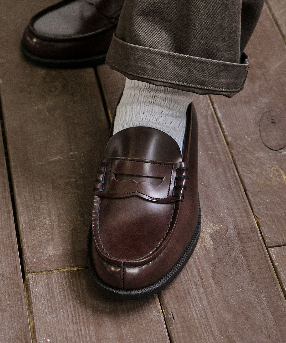 하루타(HARUTA) 남성용 소가죽 페니로퍼 HS-906_D.BROWN