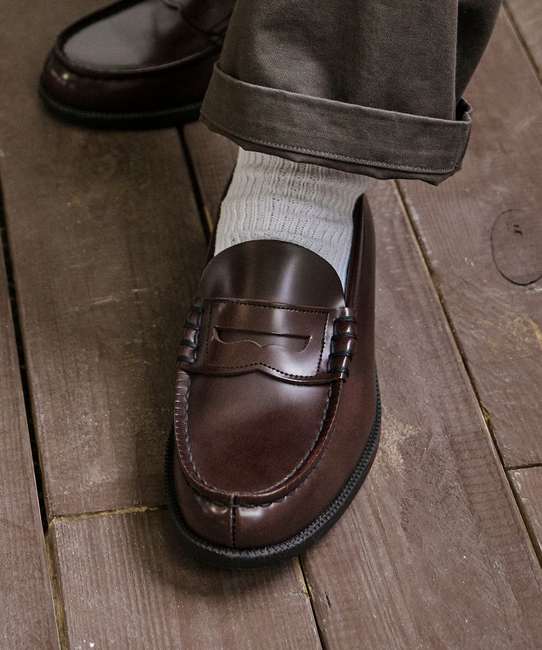남성용 소가죽 페니로퍼 HS-906_D.BROWN