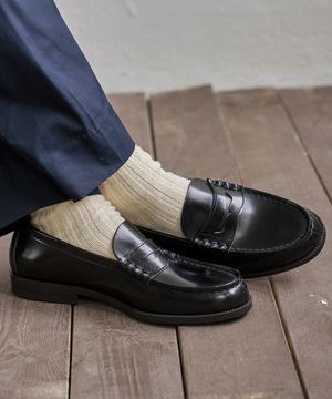 남성용 소가죽 페니로퍼 HS-906_BLACK