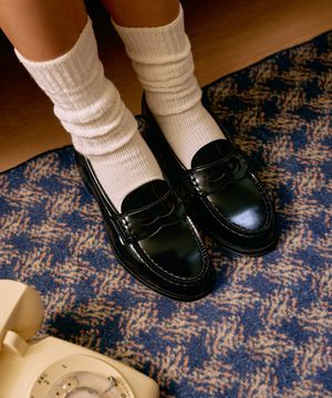 여성용 PU 페니로퍼 HS-4514_BLACK