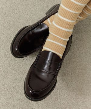 여성용 소가죽 페니로퍼 HS-304_BROWN