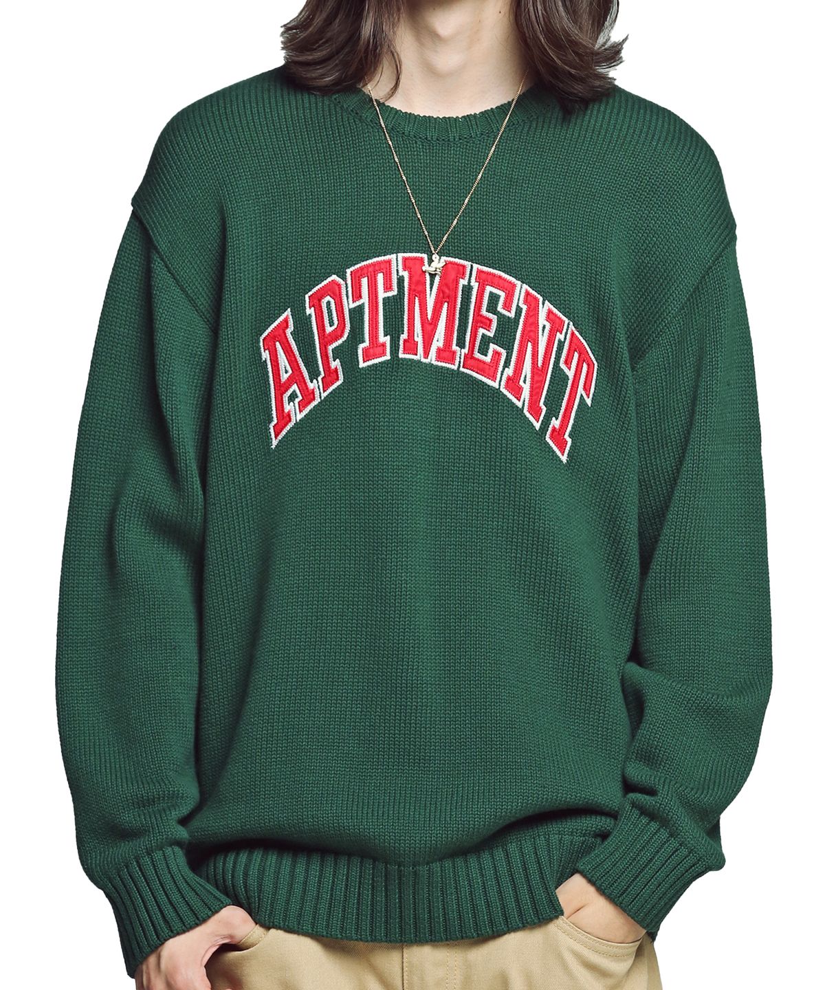 아파트먼트(APARTMENT) LIKE HONEST KNIT - GREEN/RED