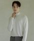 하프 폴라 니트 티셔츠 크림