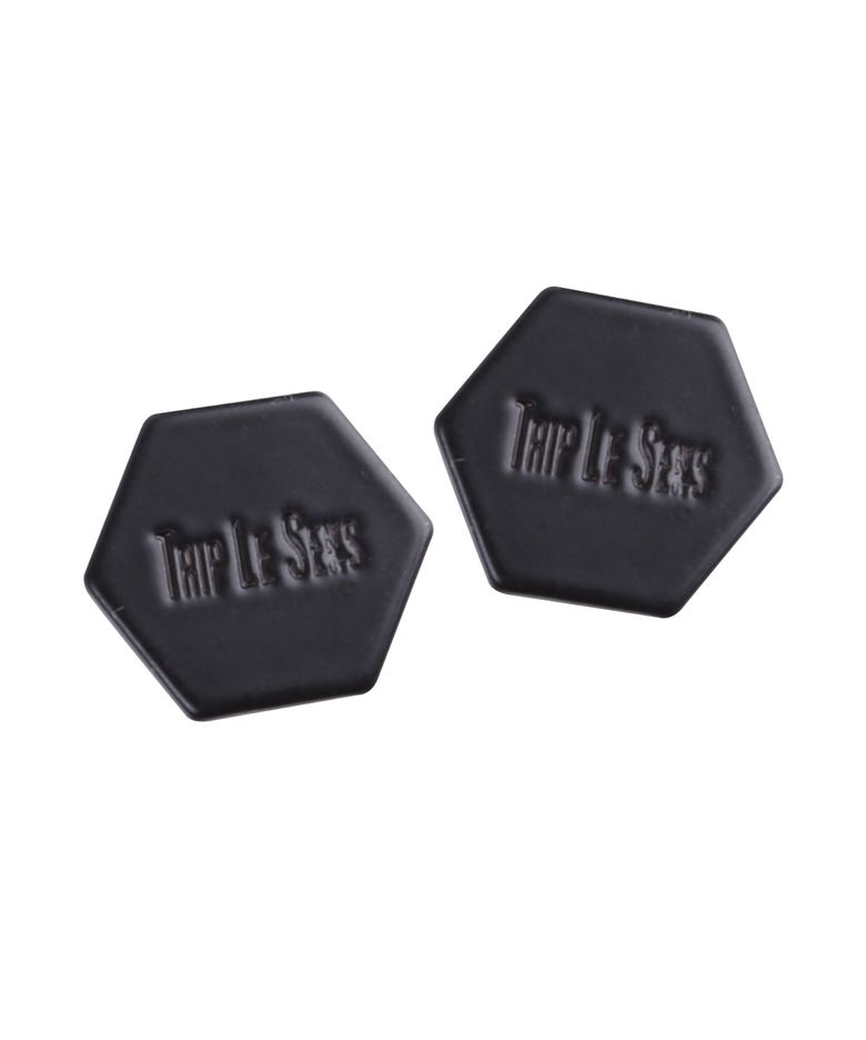 HEXAGON PIN BUTTON SET BLACK