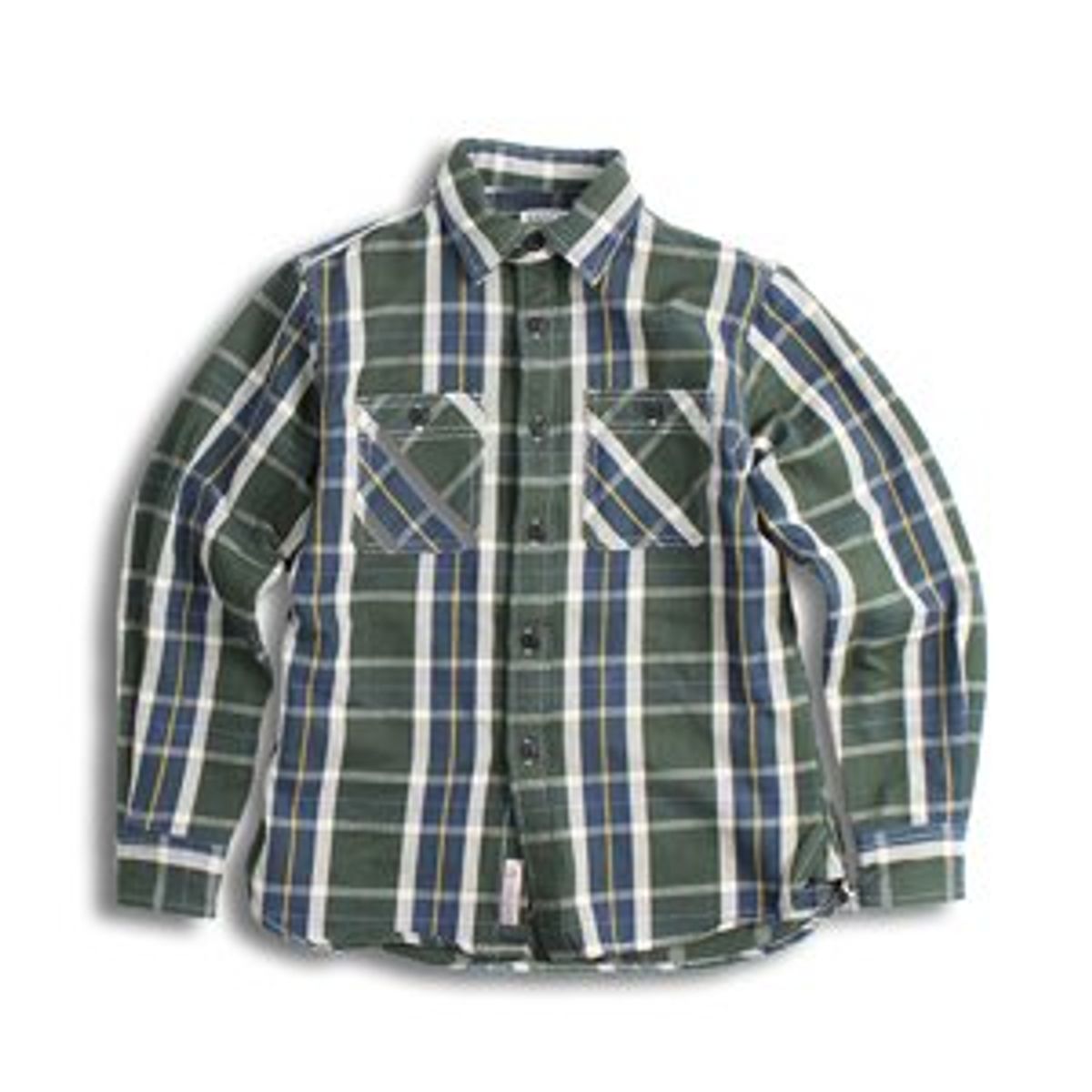 데님인디고마스터(DENIMINDIGOMASTER) FLANNEL CPO SHIRT GREEN