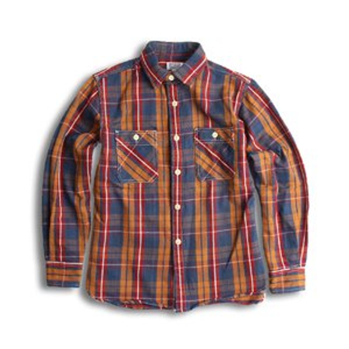 데님인디고마스터(DENIMINDIGOMASTER) FLANNEL CPO SHIRT ORANGE