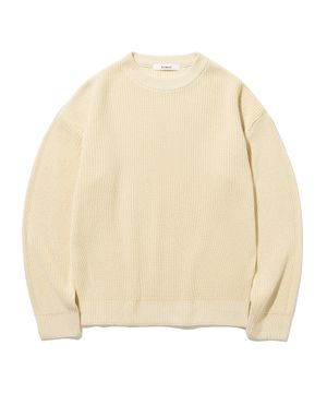 소프트코튼 드랍숄더 와플 니트 OATMEAL