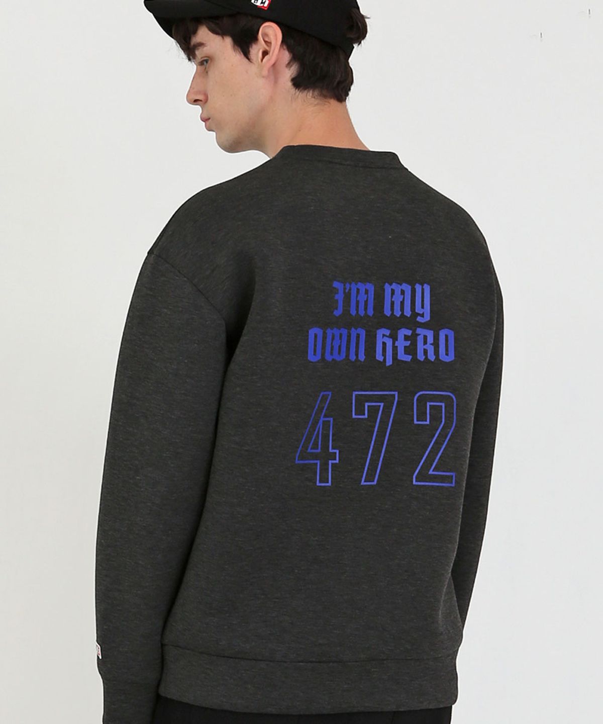 비마이티(BEMIGHTY) 네오프렌 오버핏 맨투맨 챠콜