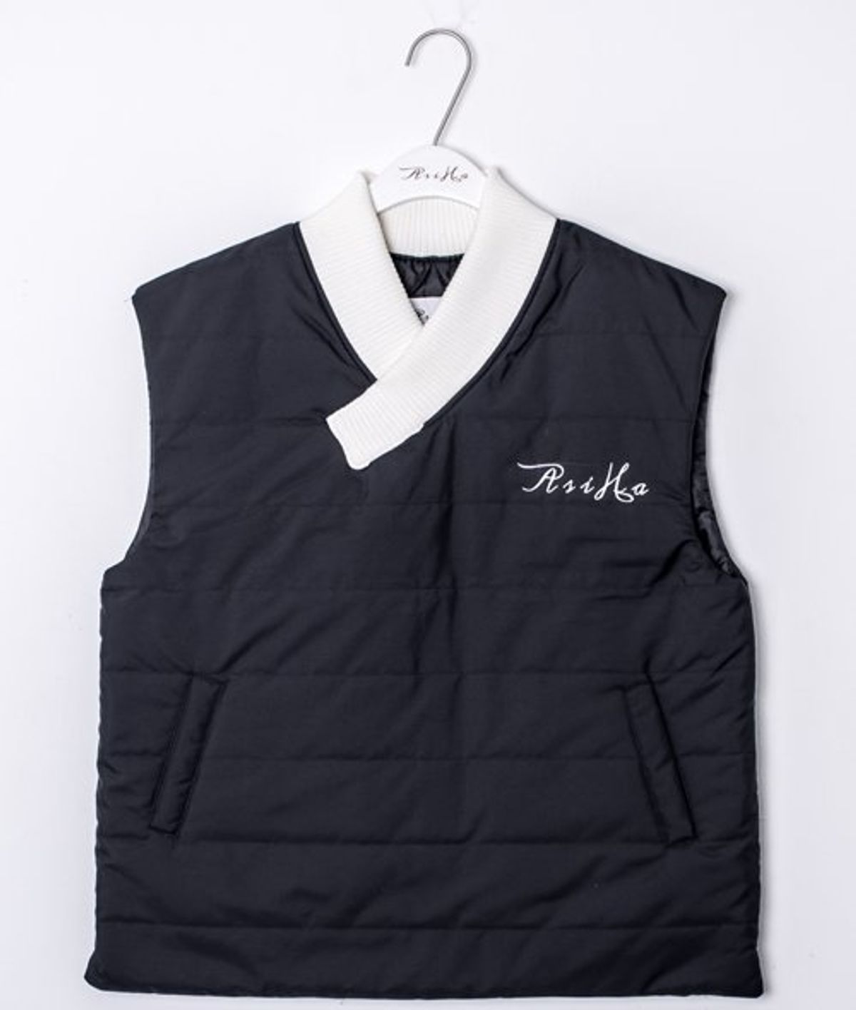 아시하(ASIHA) M [F/W] AsiHa 한복 조끼패딩 Black