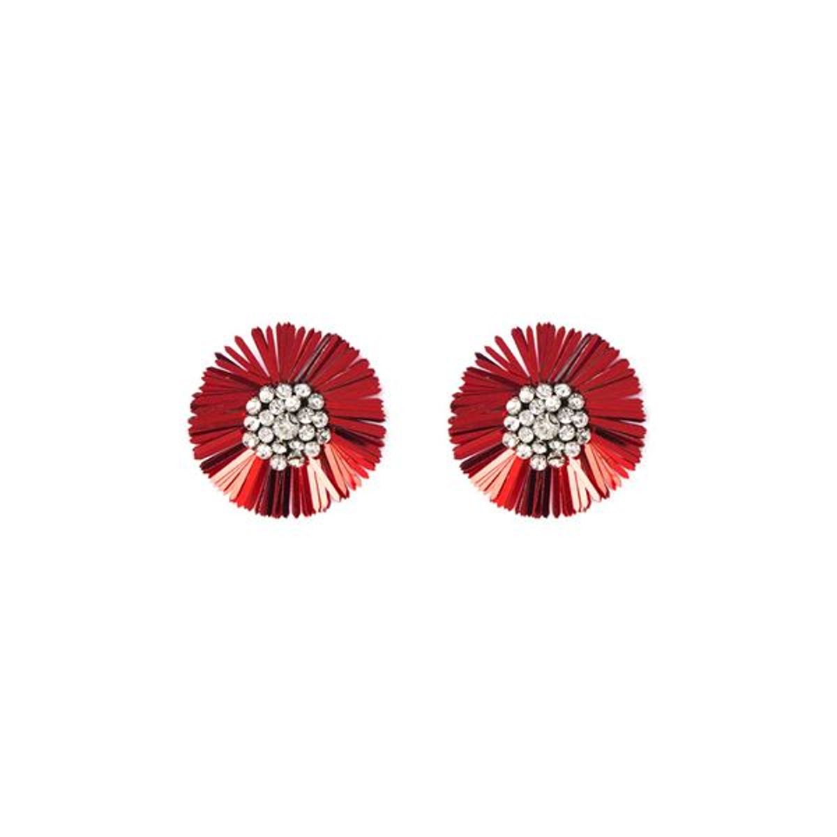 디토레(DITOLE) Mirabo vintage sequin flower earrings-Red
