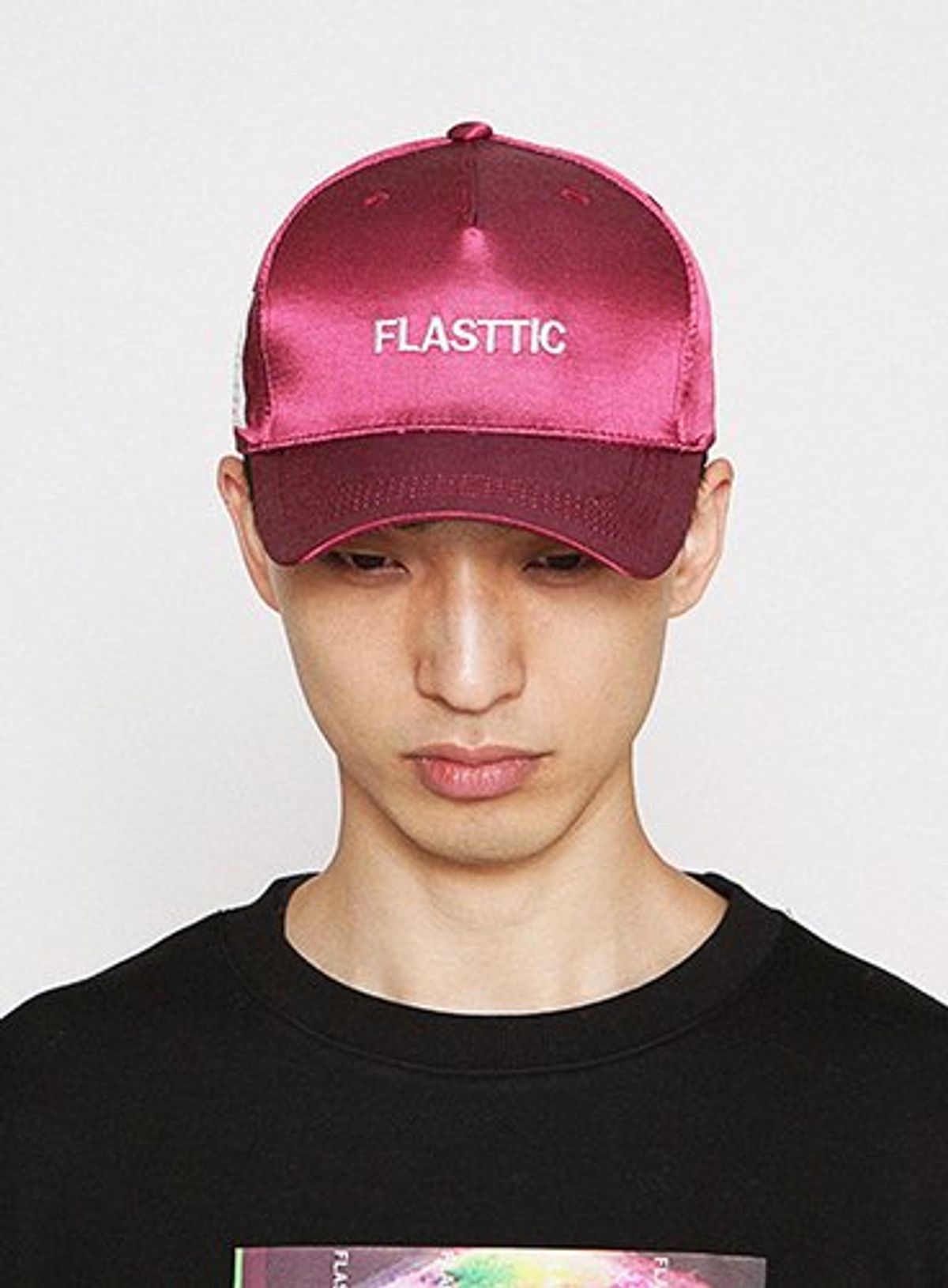 플라스틱(FLASTTIC) 로고 사틴캡/와인