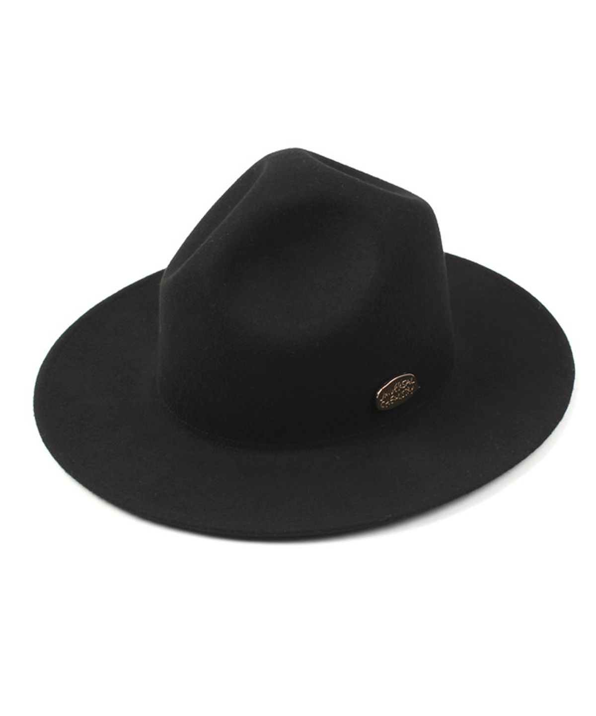 유니버셜 케미스트리(UNIVERSAL CHEMISTRY) Gold Metal Logo Y Wool Fedora BK 메탈페도라