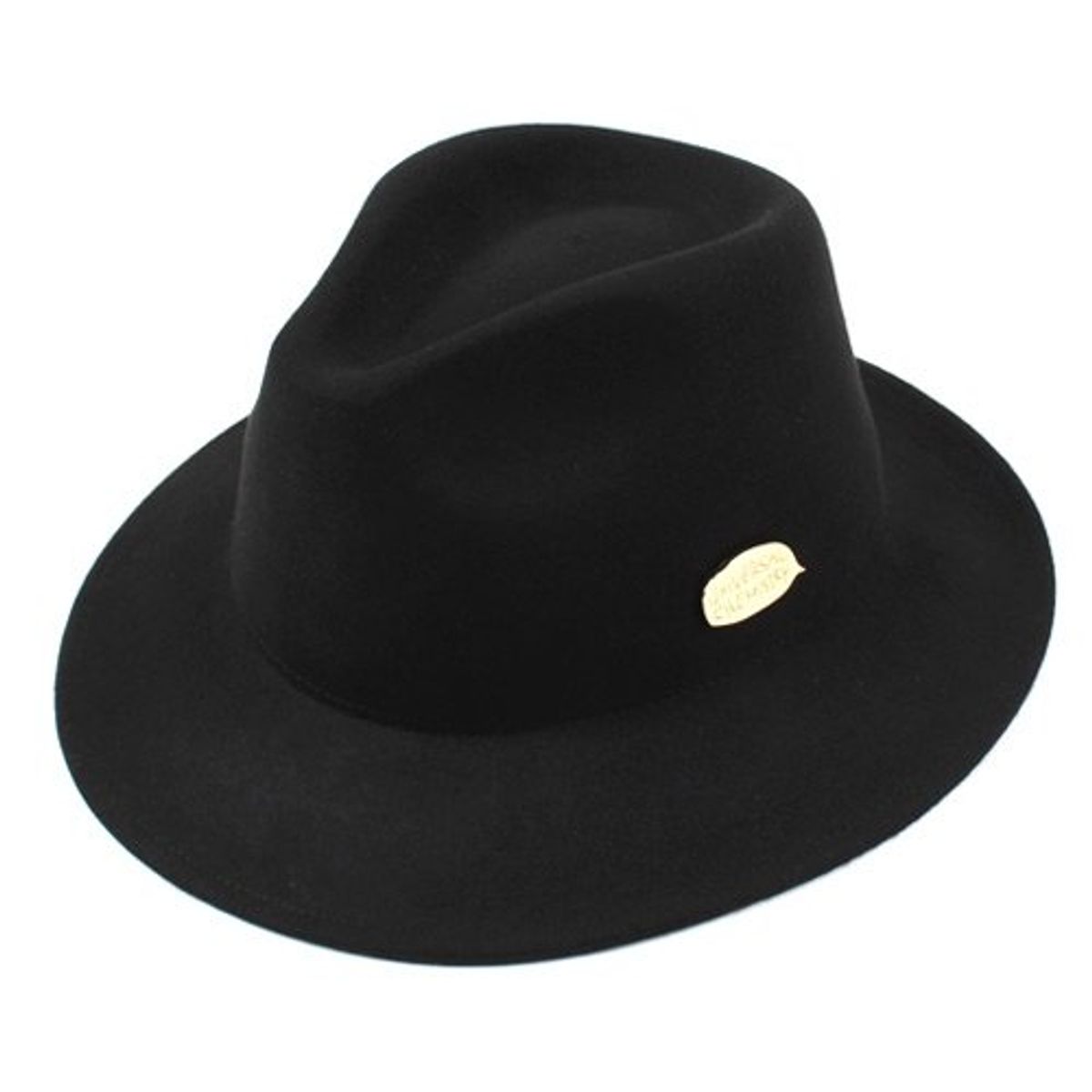 유니버셜 케미스트리(UNIVERSAL CHEMISTRY) Gold Metal Short Wool Fedora BK 메탈숏페도라