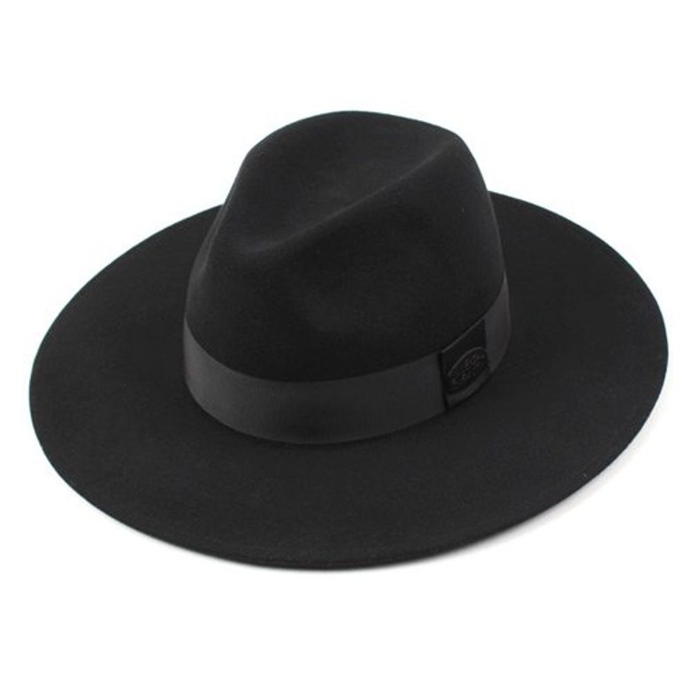 Black Metal Line Wool Fedora BK  라인페도라