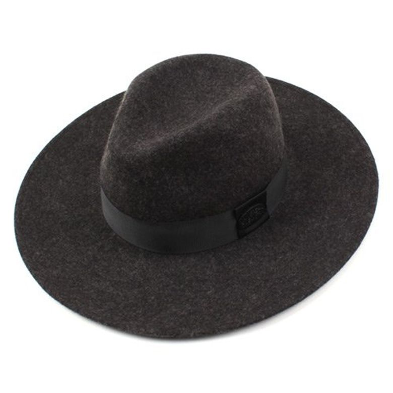 Black Metal Line Wool Fedora GY  라인페도라