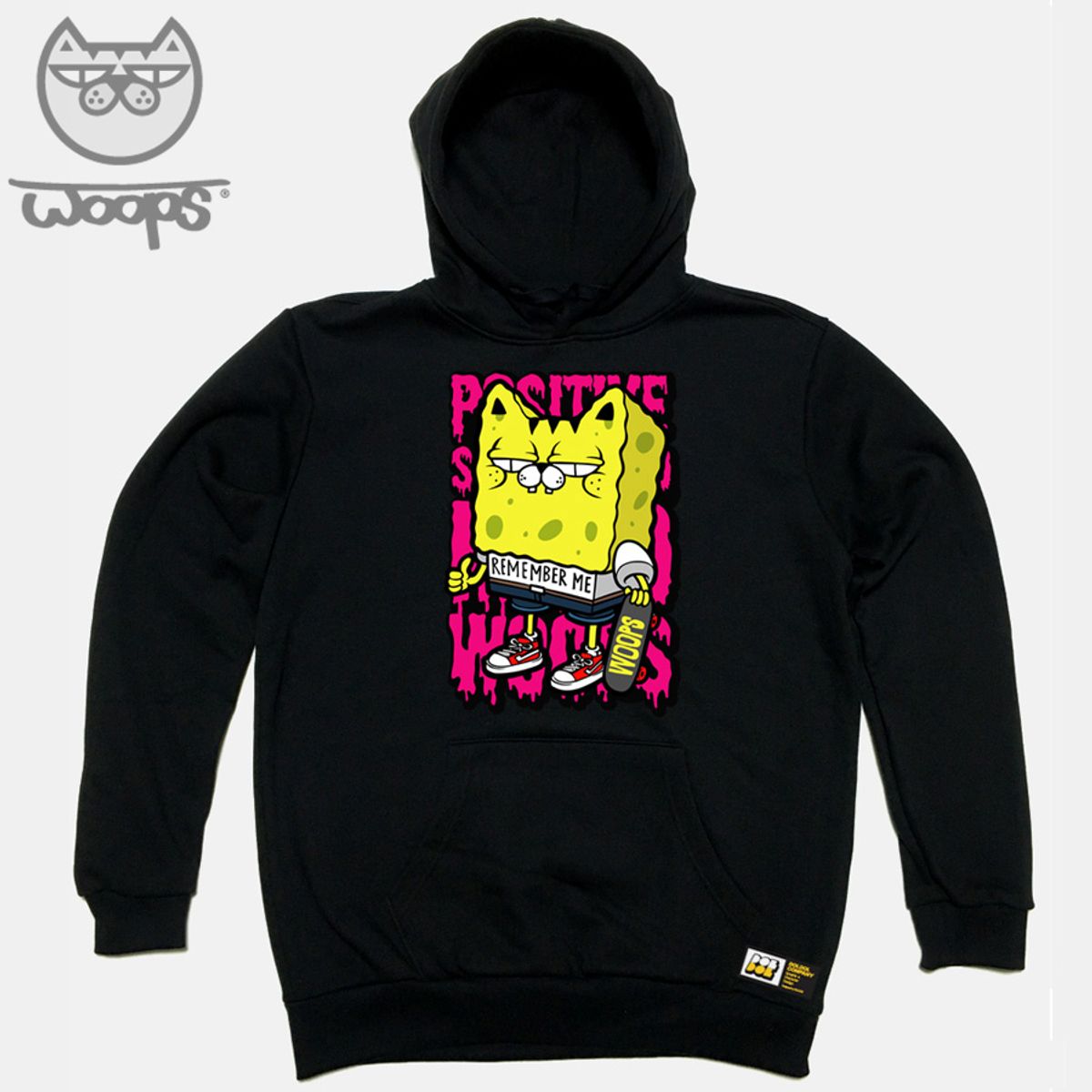돌돌(DOLDOL) WOOPS_HOODY_07 스케이트보드 고양이 웁스 캐릭터 후드티 후디