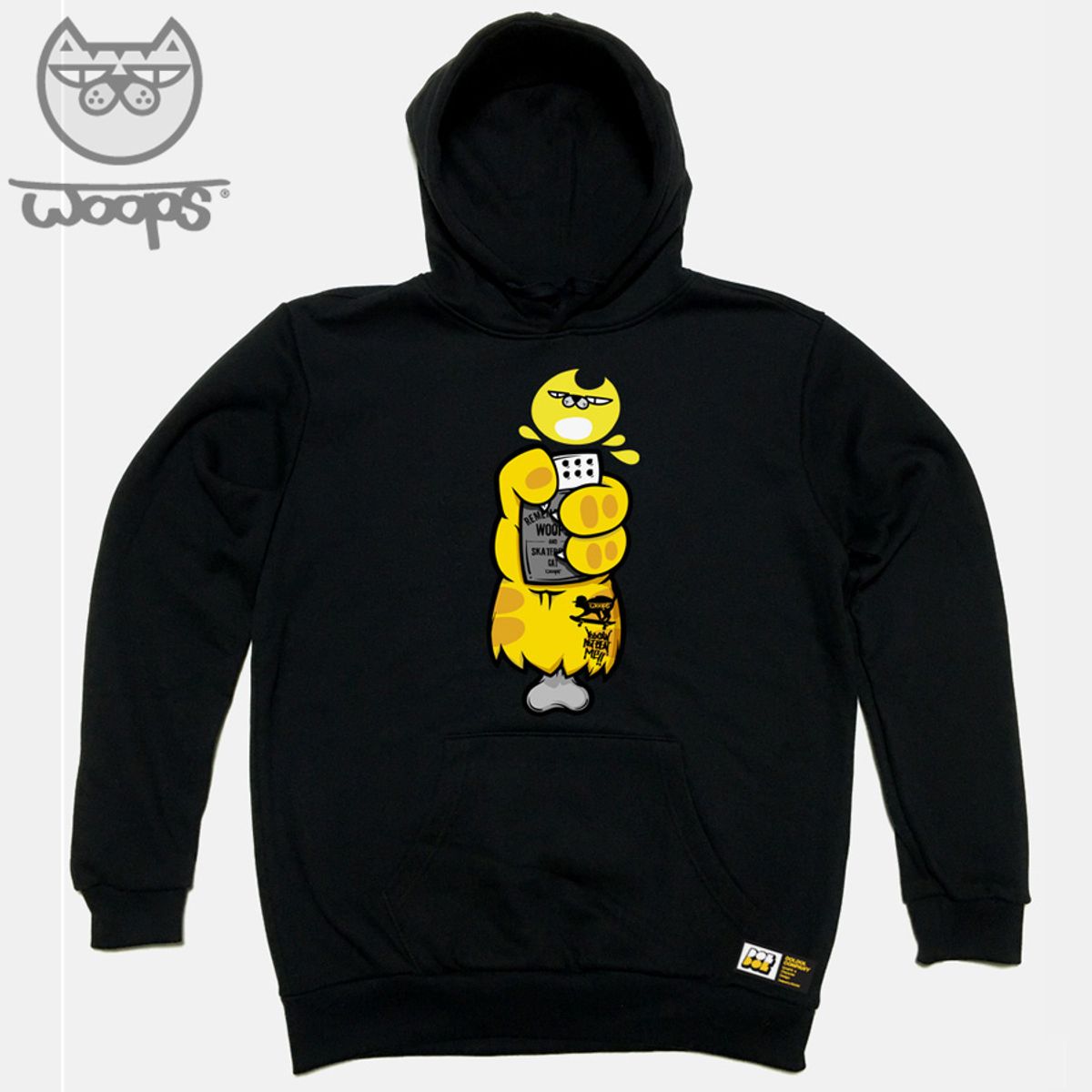 돌돌(DOLDOL) WOOPS_HOODY_31 스케이트보드 고양이 웁스 캐릭터 후드티 후디