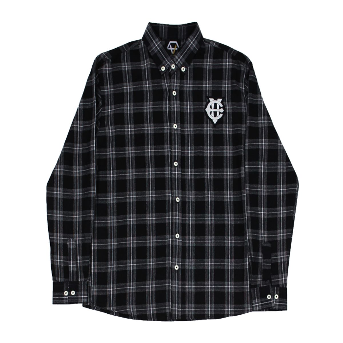 에잇볼륨(EIGHTVOLUME) EV Emblem Check Shirts (Black)