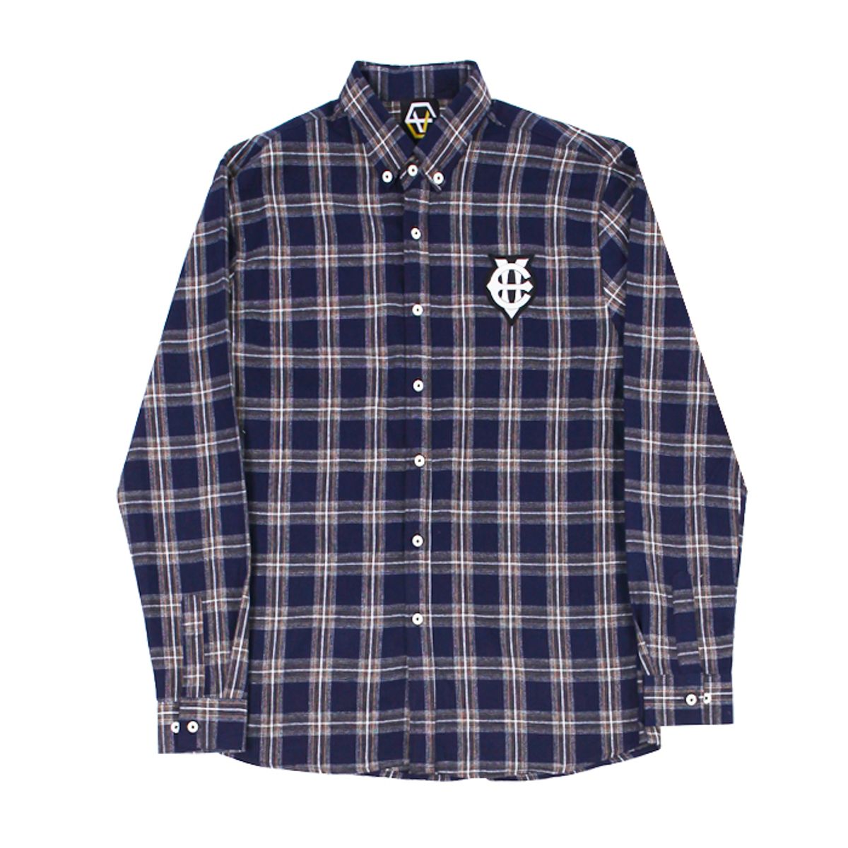 에잇볼륨(EIGHTVOLUME) EV Emblem Check Shirts (Navy)