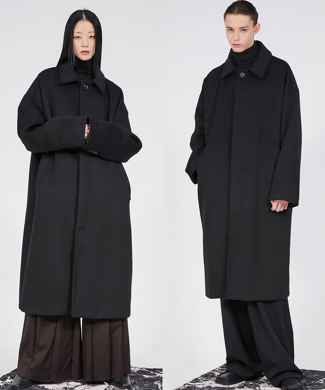 【FLAREUP】Oversized Wool Balmacaan Long Coat aa5d2fd4500c44c884670d1a8b001f
