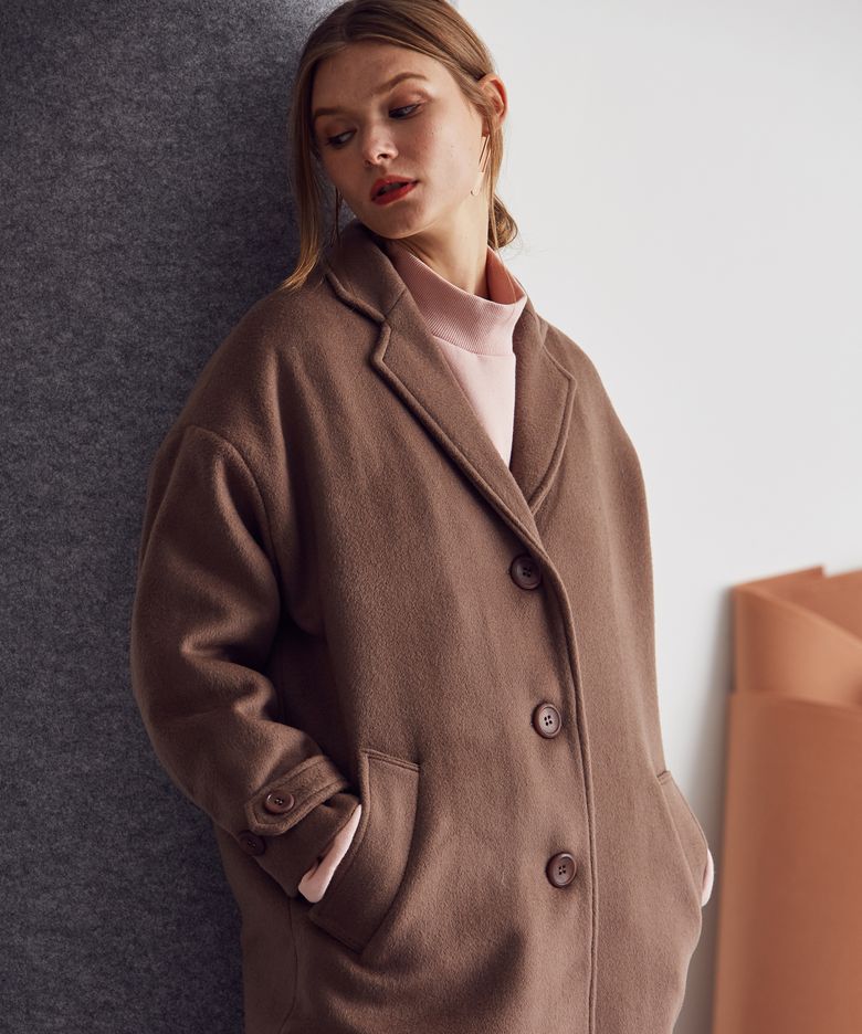LA BUTTON COAT(BROWN)
