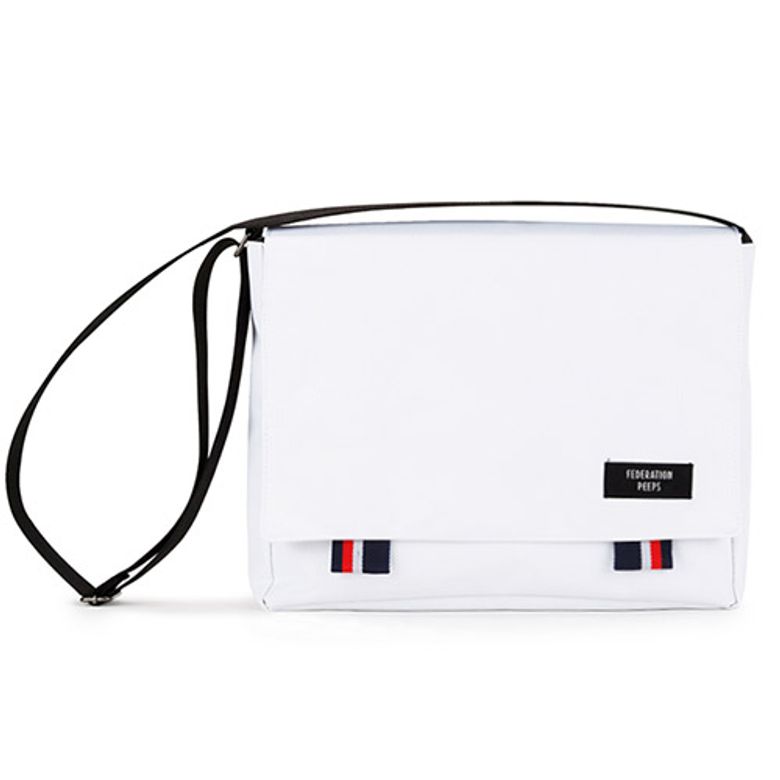 [핍스] bridge messenger bag(white)