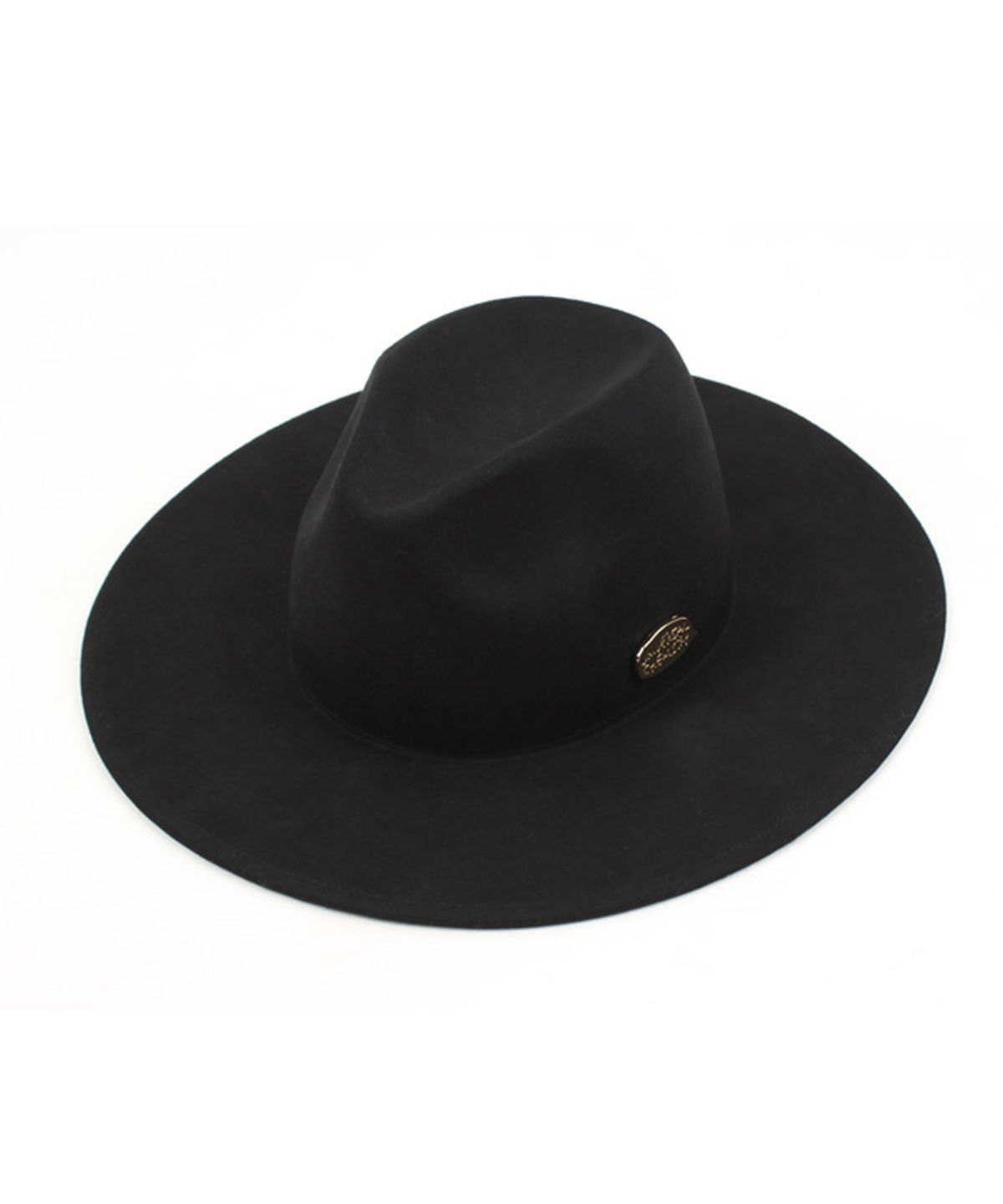유니버셜 케미스트리(UNIVERSAL CHEMISTRY) Black Simple Wool Fedora GD 메탈페도라