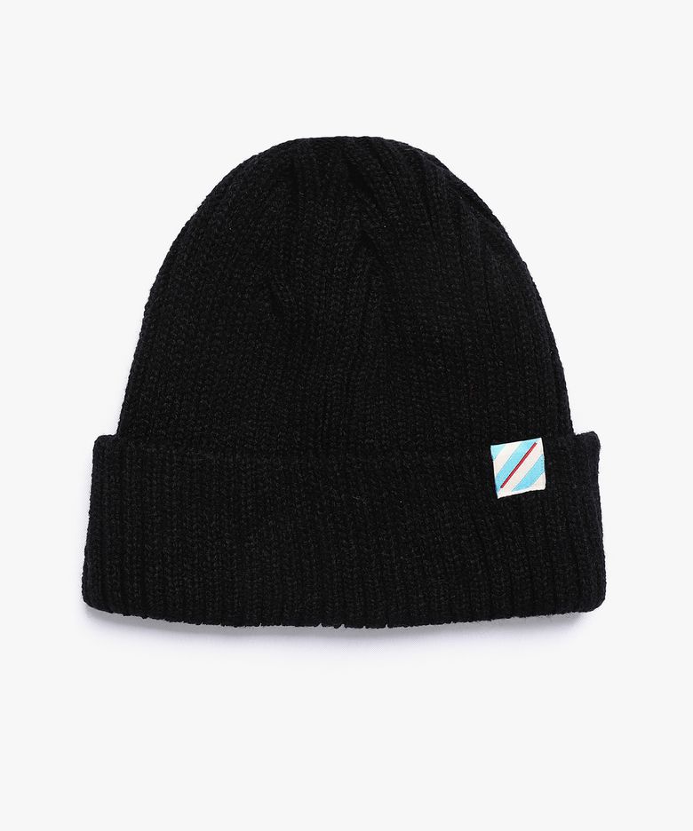 SLASH LOGO BEANIE (BLACK)