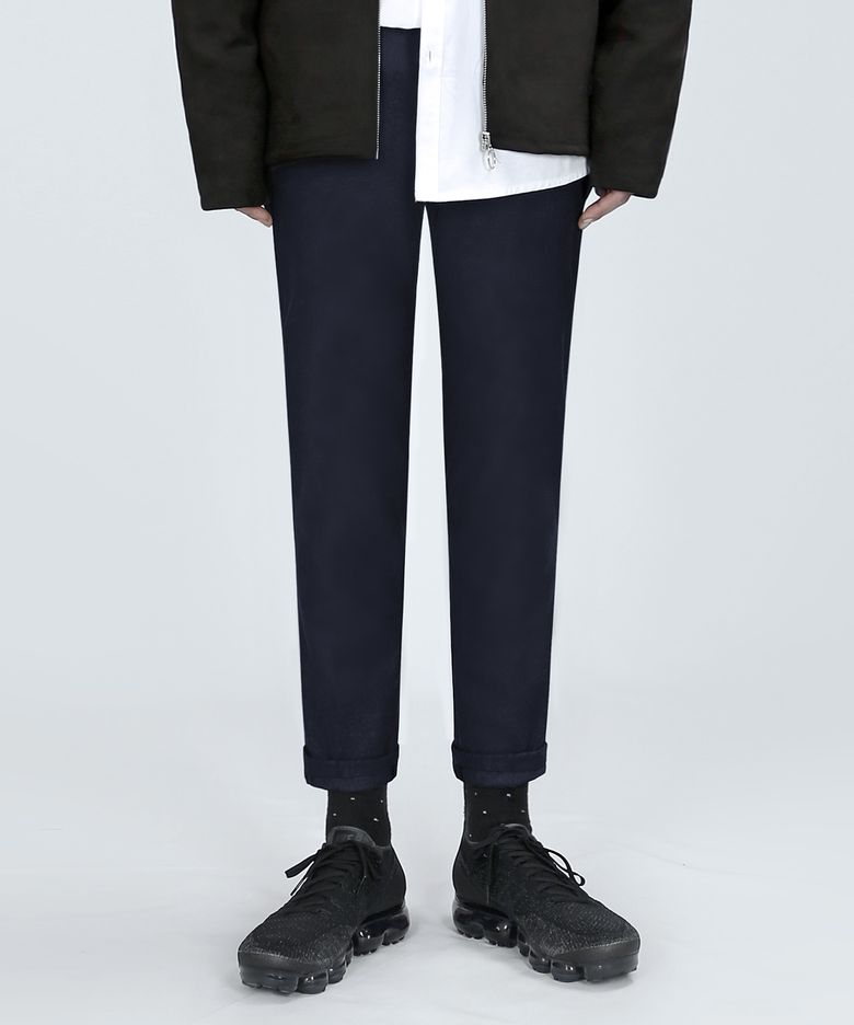 BT55 WOOLEN SPAN SLACKS (NAVY)