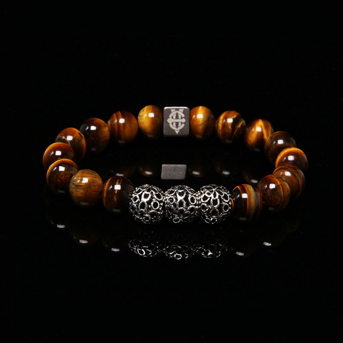 에잇볼륨(EIGHTVOLUME) EV 3Motif Bead Bracelet(Brown)