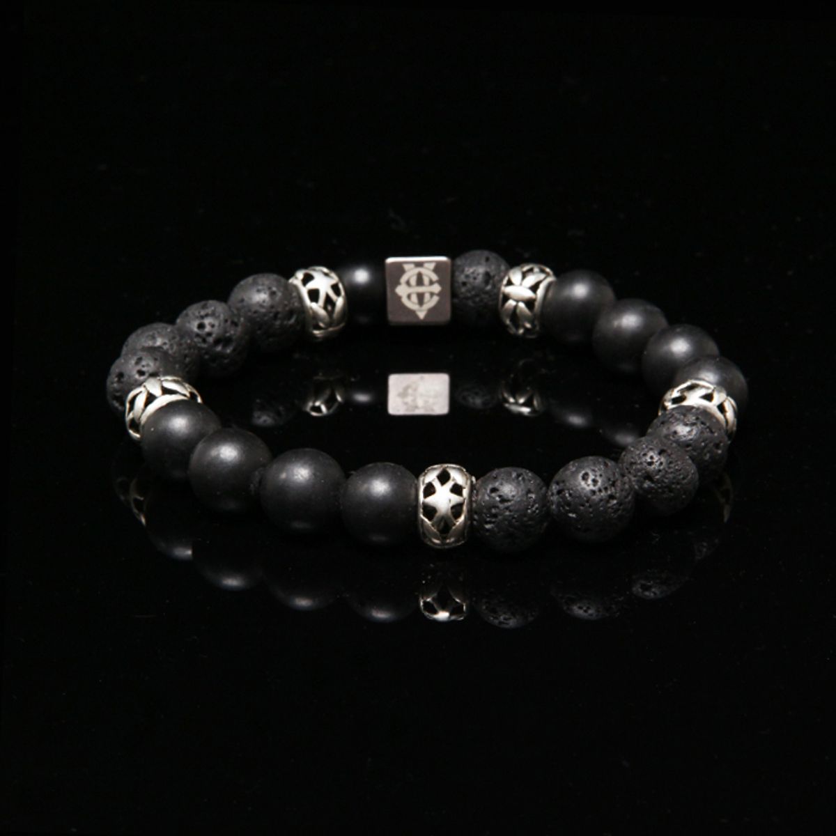 에잇볼륨(EIGHTVOLUME) EV 5Ring Bead Bracelet(Black)
