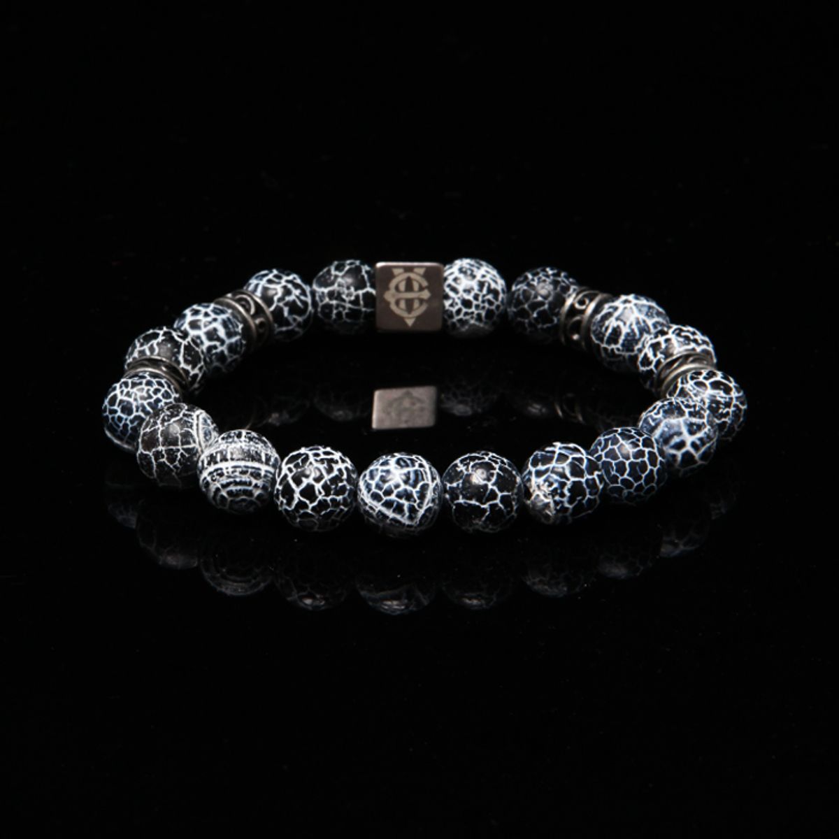 에잇볼륨(EIGHTVOLUME) EV Crack Bead Bracelet(Black)