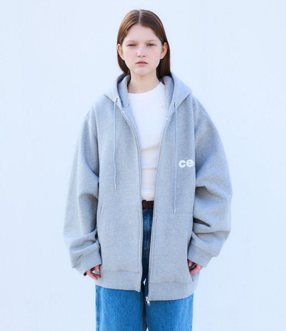 챈스챈스(CHANCECHANCE) CEC ZIP-UP HOODIE(GRAY/기모) - 사이즈