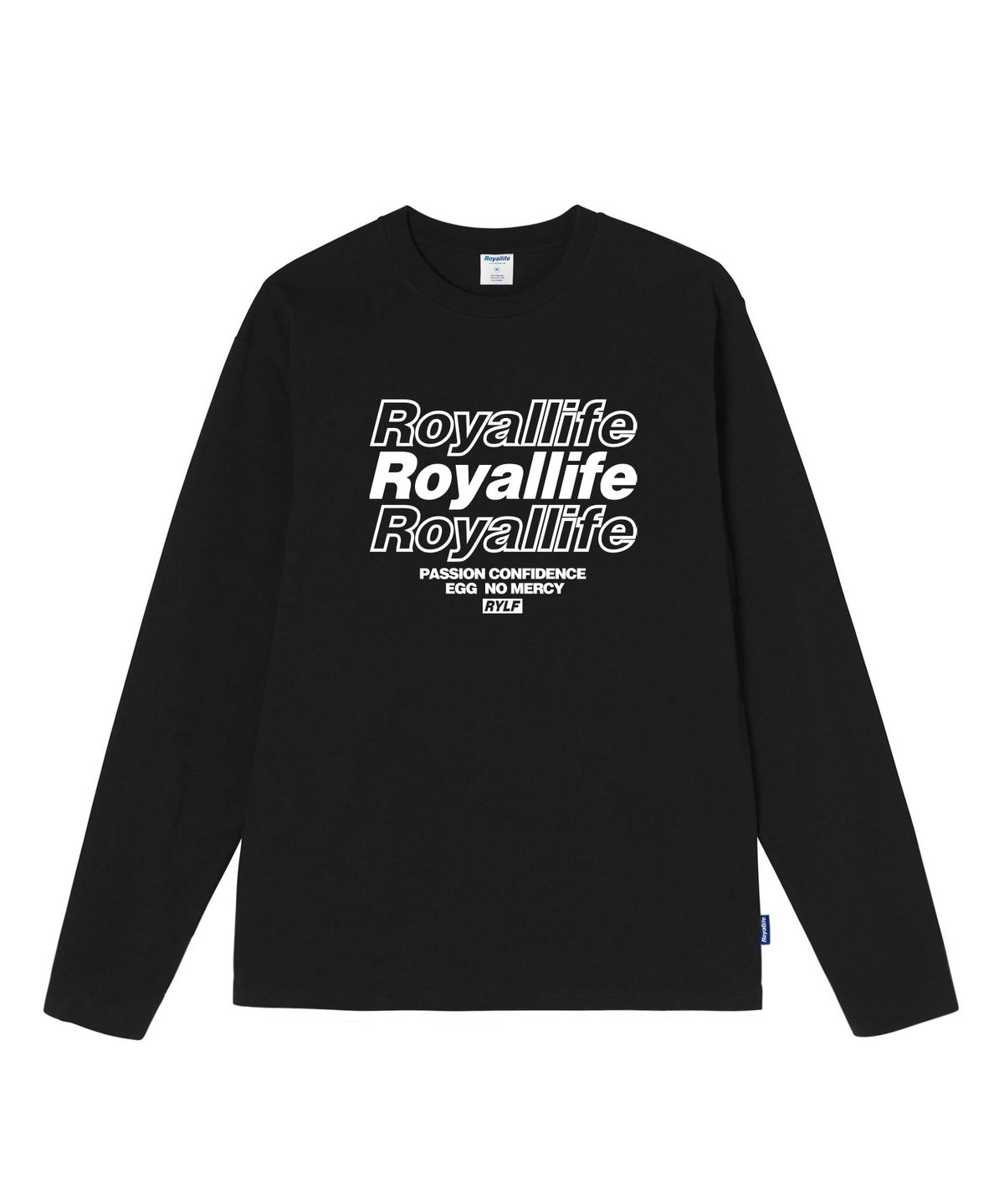 로얄라이프(ROYALLIFE) RLL201  멀티 로고 롱 슬리브 - 블랙