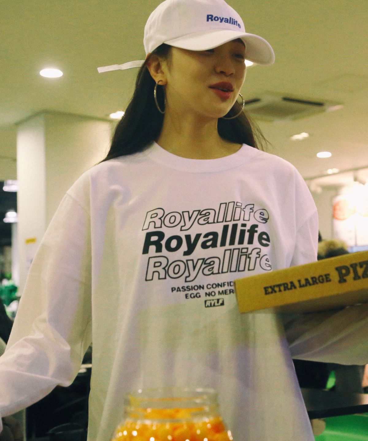 로얄라이프(ROYALLIFE) RLL201  멀티 로고 롱슬리브 - 화이트