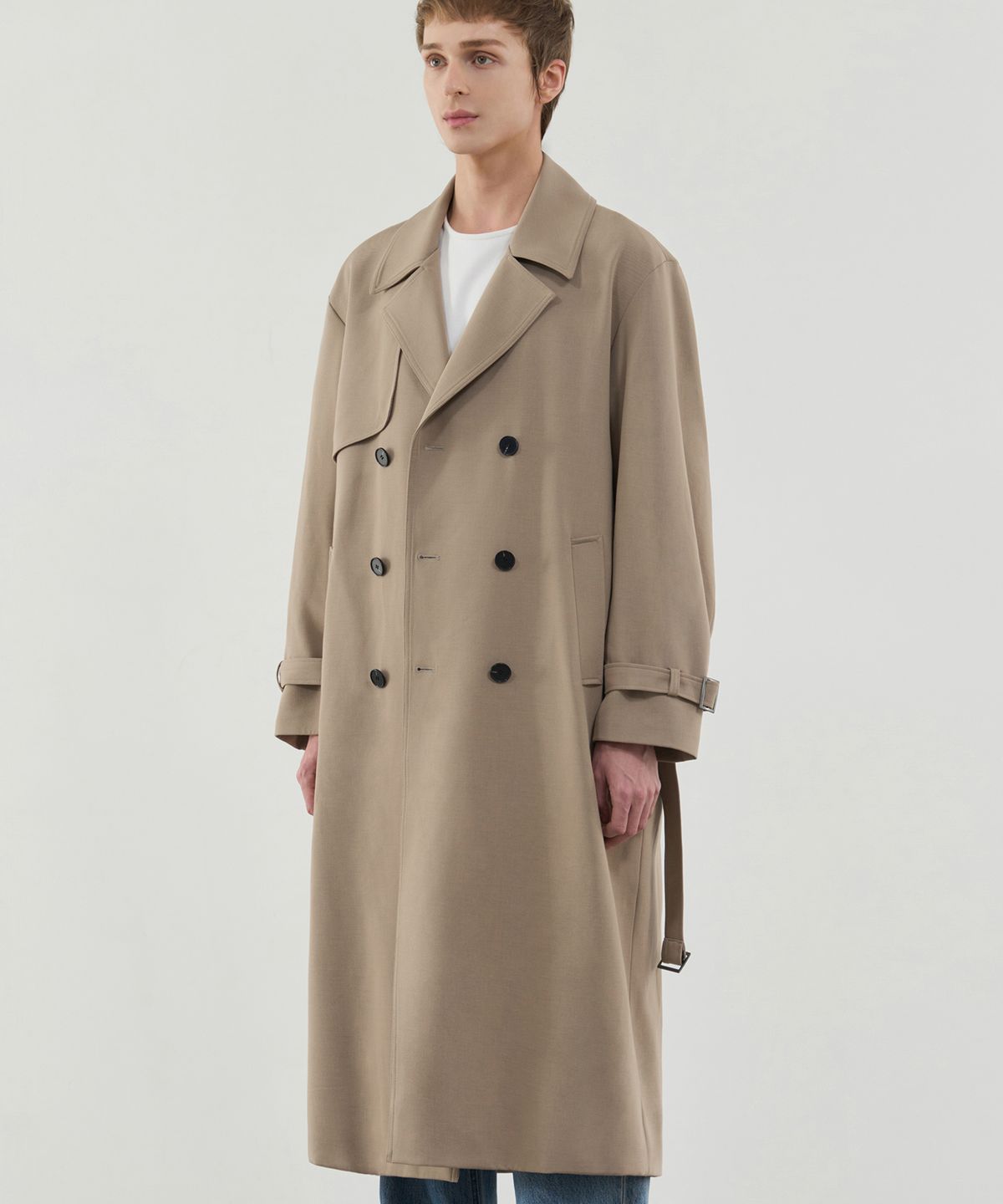 드로우핏(DRAW FIT) 오버사이즈 울 트렌치 코트 [BEIGE]
