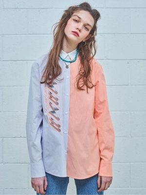 플레이 미미 프린트 오버 사이즈 셔츠/오렌지