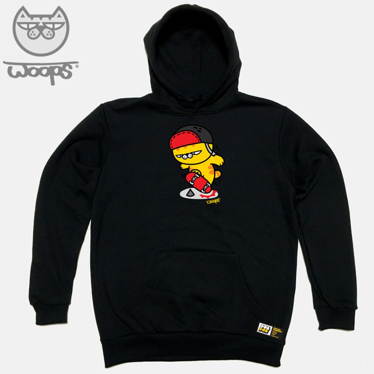돌돌(DOLDOL) WOOPS_HOODY_58 스케이트보드 고양이 웁스 캐릭터 후드티 후디