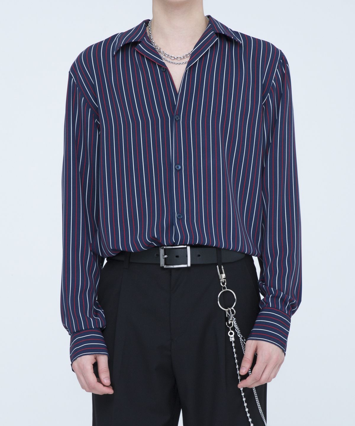 언더에어(UNDERAIR) Anfield stripe shirts - Navy